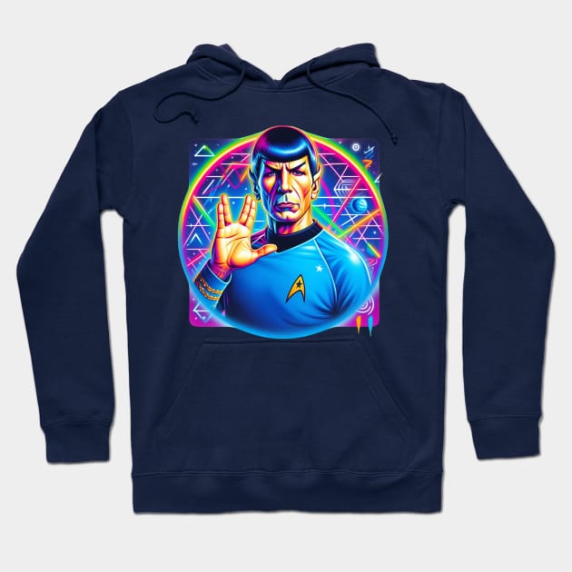 Mr. Spock in the 80's Hoodie by Tiger Mountain Design Co.